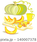 A vector colour set featuring pumpkins on a white background 140007378