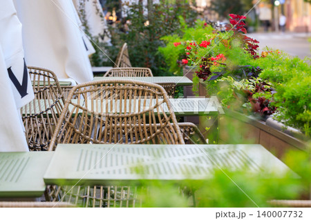 patio porch cafe external style furniture sitting place table and chairs space along pedestrian 140007732