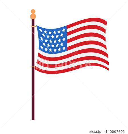 USA Flag - Colorful Flat Design Illustration 140007803