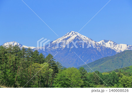 中山高原から望む5月の北アルプス 中山高原から望む5月の北アルプス 140008026
