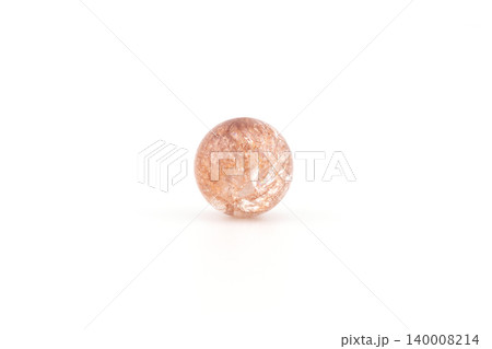 Tangerine quartz sphere on white background with natural patterns 140008214