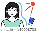 日焼け止め UV対策 女性 イラスト 夏 紫外線 背景透過 140008732