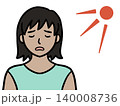 日焼け 肌が黒くなる 女性 イラスト 夏 紫外線 背景透過 140008736