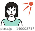 ぐったり 女性 イラスト 夏 紫外線 疲れ 背景透過 140008737