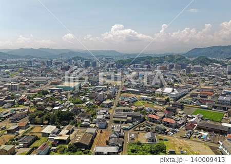 宮崎県延岡市の市街地を俯瞰した空撮写真 宮崎県延岡市の市街地を俯瞰した空撮写真 140009413