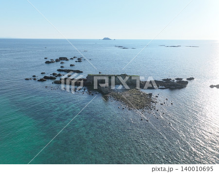 烏帽子坑 東シナ海沿岸炭鉱遺構 夕景空撮映像 烏帽子坑 東シナ海沿岸炭鉱遺構 夕景空撮映像 140010695