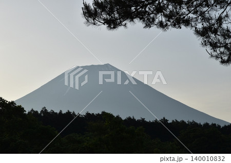 六月、日の出前の富士山の遠景 140010832