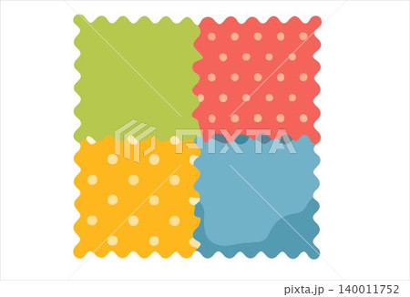 Vibrant patchwork squares with polka dots for design inspiration. Vibrant patchwork squares with polka dots for design inspiration. 140011752