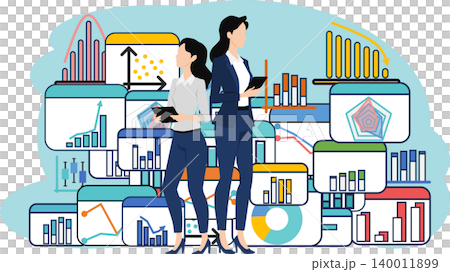 Illustration of a businesswoman thinking about business strategies Illustration of a businesswoman thinking about business strategies 140011899