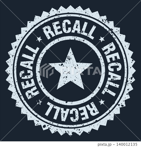 recall white grunge round stamp. recall stamp 140012135