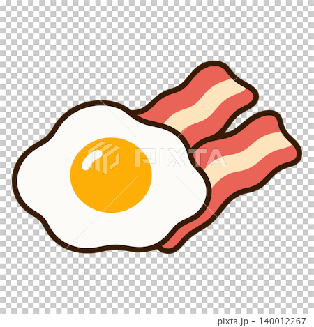 A simple breakfast food illustration depicting bacon and eggs. A simple breakfast food illustration depicting bacon and eggs. 140012267
