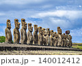 天気が良すぎたイースター島のモアイ像002 140012412