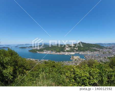 屋島から見た五剣山、小豆島 屋島から見た五剣山、小豆島 140012592