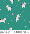 New year seamless pattern with cute goats and holiday elements 140012832