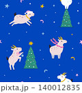 New year seamless pattern with cute goats and holiday elements 140012835