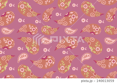 Pink Paisley seamless pattern, vector eps 140013059