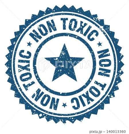 non toxic blue grunge round stamp. non toxic stamp 140013360