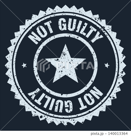 not guilty white grunge round stamp. not guilty stamp 140013364