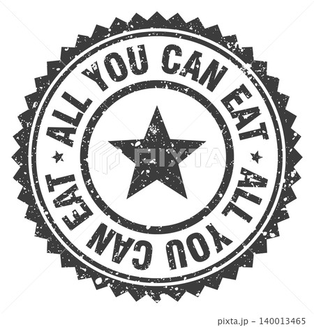 all you can eat black grunge round stamp. all you can eat stamp 140013465