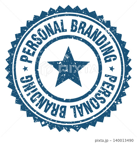 personal branding blue grunge round stamp. personal branding stamp 140013490