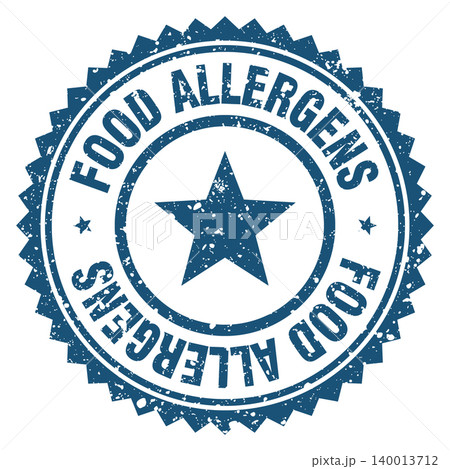food allergens blue grunge round stamp. food allergens stamp 140013712