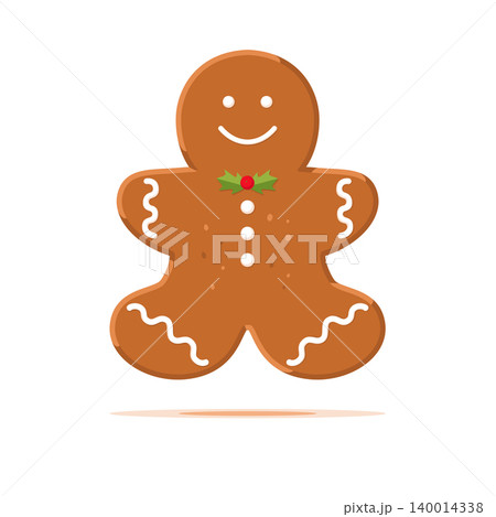 Traditional Christmas homemade Gingerbread Man cookies isolated on white background. Vector food concept Traditional Christmas homemade Gingerbread Man cookies isolated on white background. Vector food concept 140014338