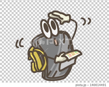 Illustration of a smartphone with a face Illustration of a smartphone with a face 140014491
