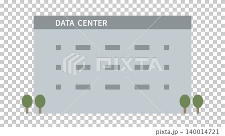 AI時代のデータセンター建物外観イラスト 140014721