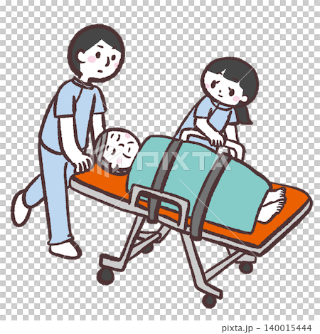ストレッチャーで運ぶイラスト ストレッチャーで運ぶイラスト 140015444