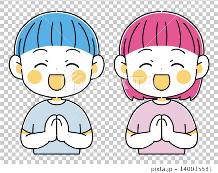 圖：一個雙手緊握的孩子 140015531