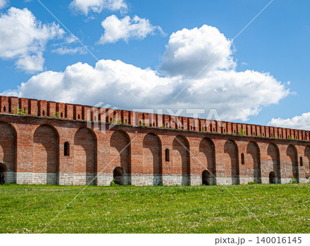 Curtain wall pryaslo of the ancient Smolensk fortress. Curtain wall pryaslo of the ancient Smolensk fortress. 140016145