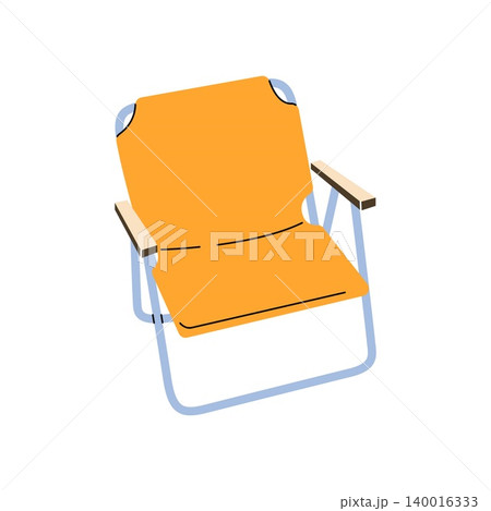 Orange folding camping chair vector flat illustration isolated on white background Orange folding camping chair vector flat illustration isolated on white background 140016333