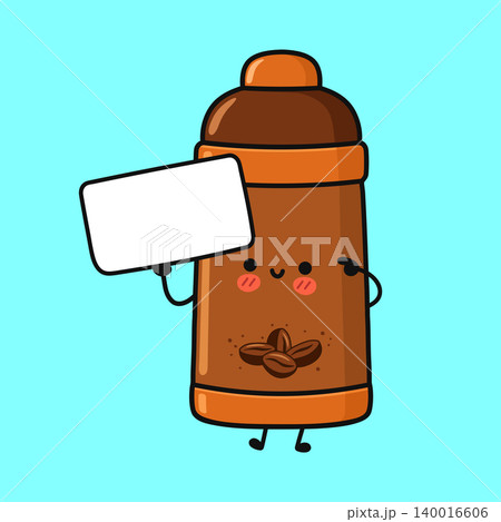 Cute thermos character holding tablet 140016606