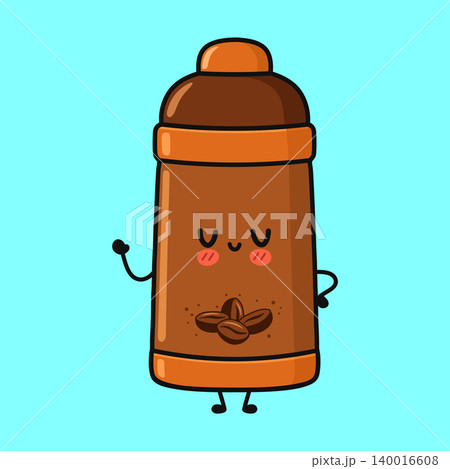 Cute thermos character waving hand Cute thermos character waving hand 140016608