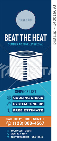 HVAC summer cooling door hanger template for AC service marketing and advertising HVAC summer cooling door hanger template for AC service marketing and advertising 140016693
