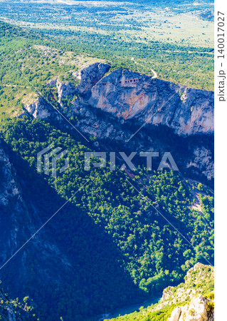 Mountains landscape. Verdon Gorge river canyon in Provence France. Mountains landscape. Verdon Gorge river canyon in Provence France. 140017027