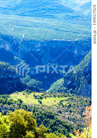 Mountains landscape. Verdon Gorge river canyon in Provence France. Mountains landscape. Verdon Gorge river canyon in Provence France. 140017028