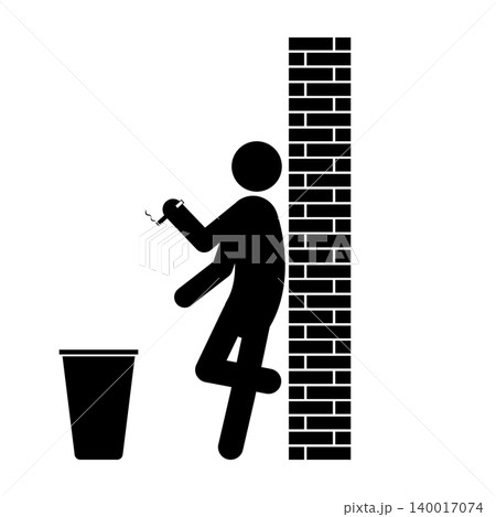 Smoking area sign with stick figure vector illustration 140017074