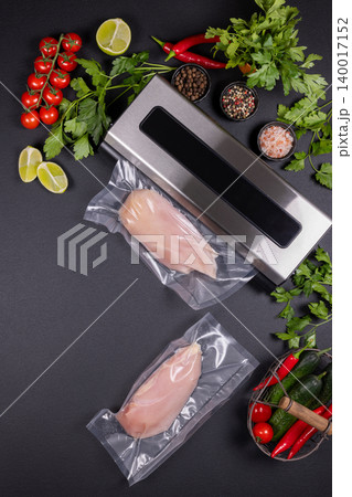 Vacuum sealing chicken breasts for food preservation and health Vacuum sealing chicken breasts for food preservation and health 140017152