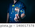 person hold a glowing light bulb symbolizing creativity, innovation, digital transformation, and new ideas with cloud, communication, and technology icons floating around for modern business concepts. 140017378