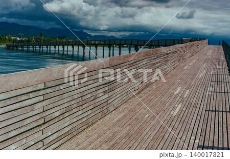 Wooden Bridge Stephanie Kroos, St. James Way, Lakes of Zurich, Switzerland 140017821