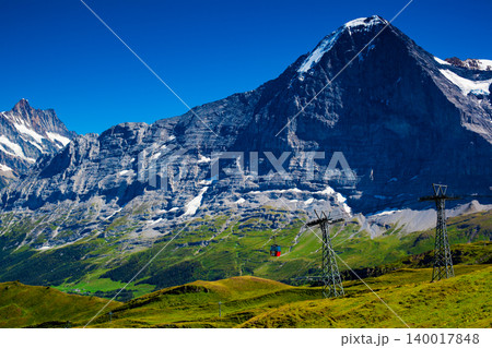 Mannlichen mountain pass, Swiss Alps in summer 140017848