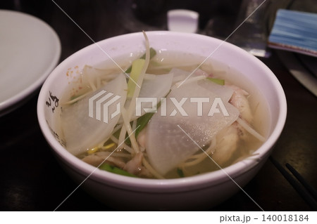 Steaming Bowl of Asian Vegetable and Chicken Soup Steaming Bowl of Asian Vegetable and Chicken Soup 140018184