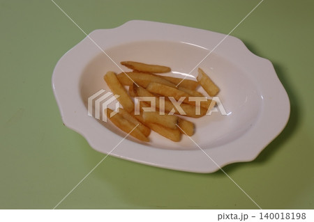 French Fries on White Plate 140018198