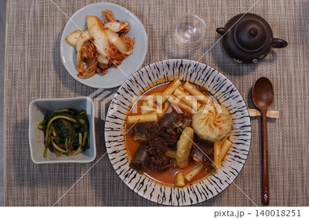 Korean Meal with Kimchi and Stew Korean Meal with Kimchi and Stew 140018251
