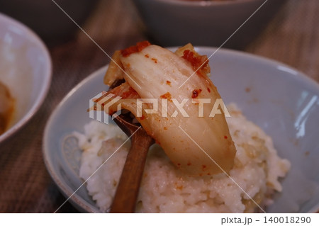 Kimchi on Rice Close-Up Kimchi on Rice Close-Up 140018290