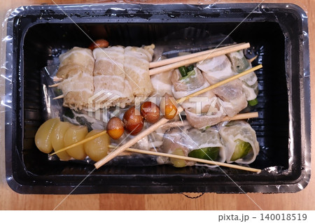 Skewered Korean Street Food in Black Container 140018519