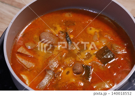 Spicy Kimchi Stew in Pot 140018552