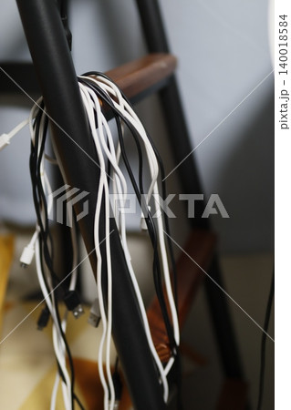 Tangled Cables on Metal Structure 140018584