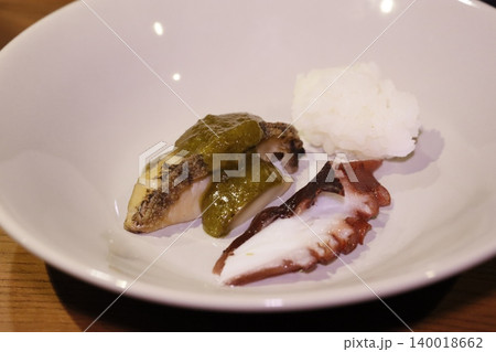 Bowl of Seafood and Rice with Pickled Vegetables Bowl of Seafood and Rice with Pickled Vegetables 140018662